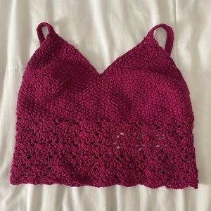 Crotchet hot pink bra